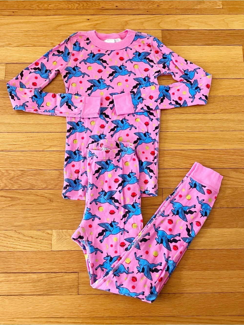 Hanna Andersson Pink Unicorn Cotton Long Sleeve Pajamas 140 10